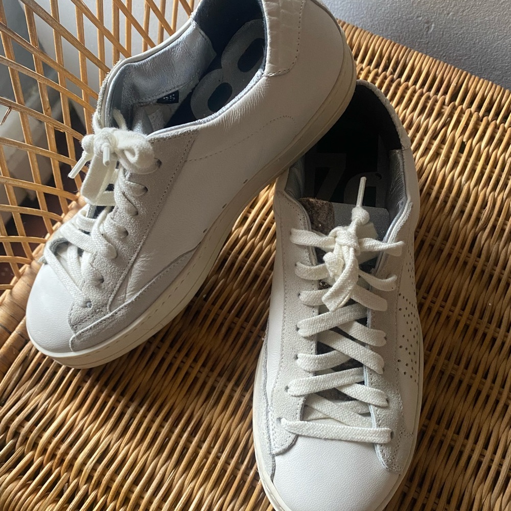P448 White Leather Sneakers